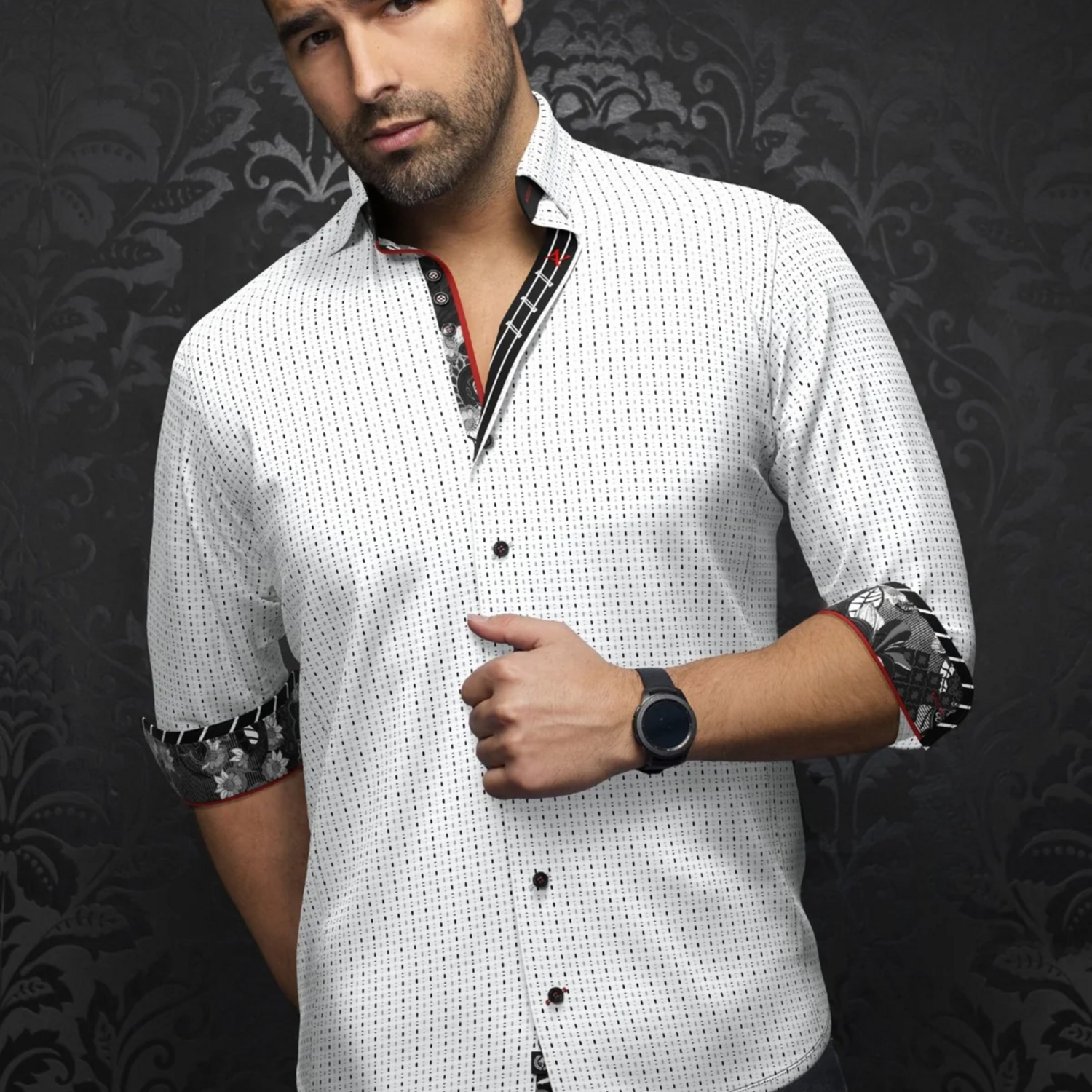 Au Noir CESTERO Men’s Long Sleeve Dress Shirt