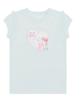 Guess Girls Junior K2GI11K6YW1 Mint Blue T-Shirt So Lovely Heart & Flowers