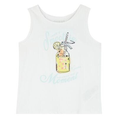 Guess Girls Youth J2GI03K6YW1 White Camisole w/ Smoothie Design