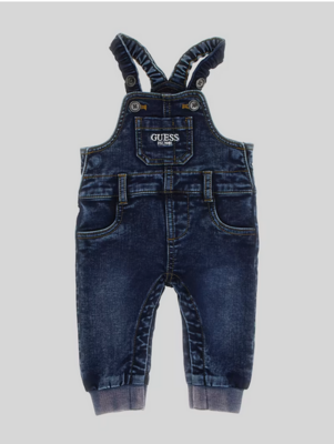 Guess I3BD00D57M0 Baby Boy's Denim KNit Effect Overalls