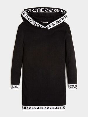 Guess J1YK07Z2NQ0 Girls Hooded LS Sweater Dress /JET BLACK