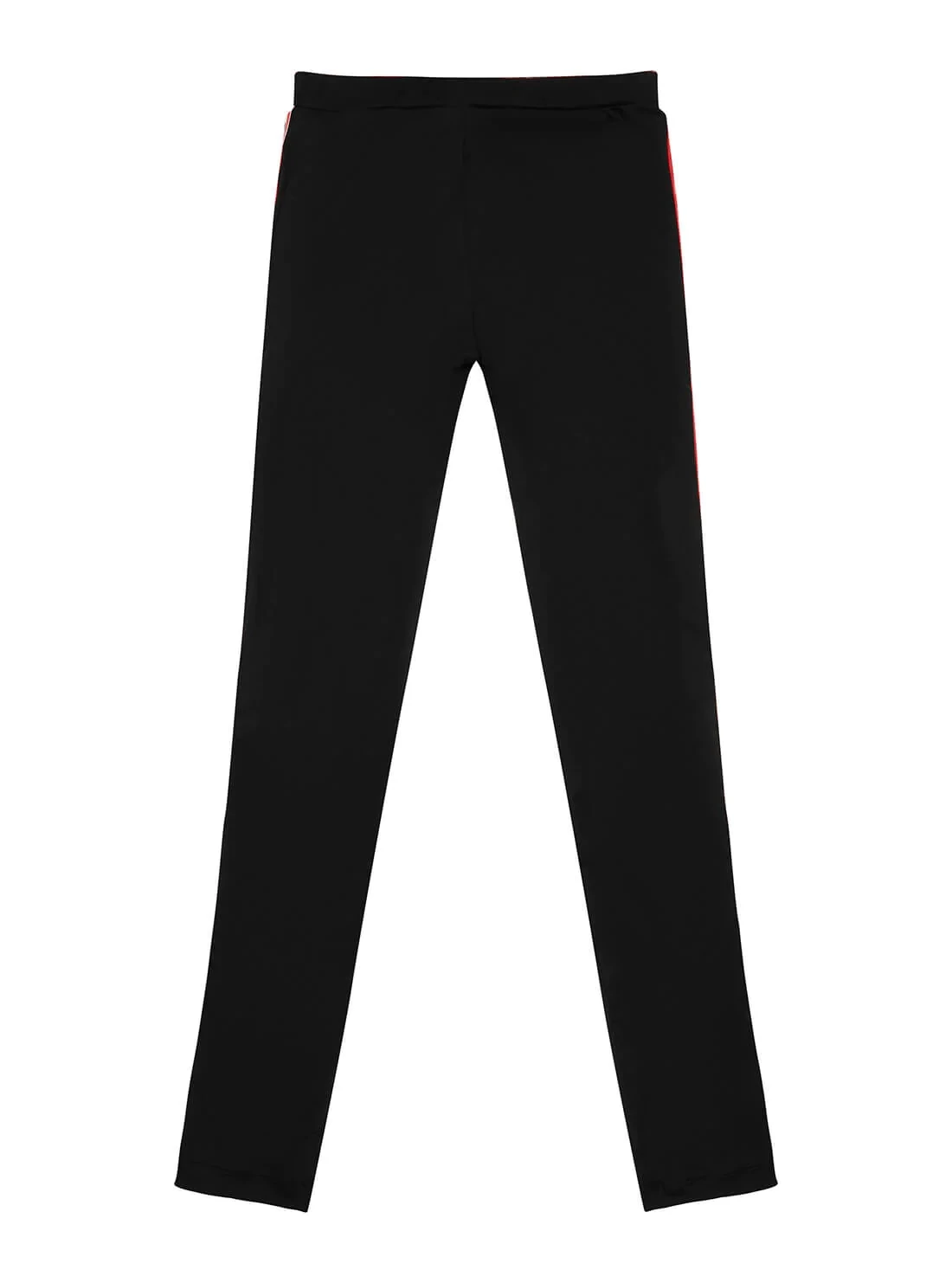 Guess J2RB02KAZM0 girls black leggings with logo red and blue stripe