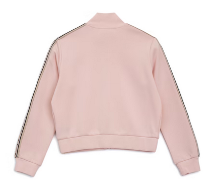 Guess J2YQ06KA3P1 Girl’s Long Sleeve Mini Me Active Sweatshirt Top w/ Zip – Dolly Pink