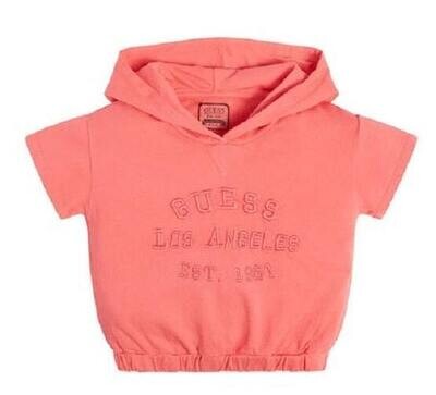 Guess J3GQ00KA6R3 Girl's Short Sleeve Hooded Active Top
