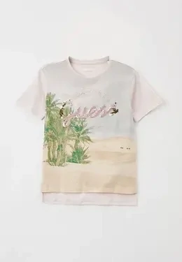 Guess J3GI16K6XN3 Girl's Short Sleeve Slub Jersey T-Shirt