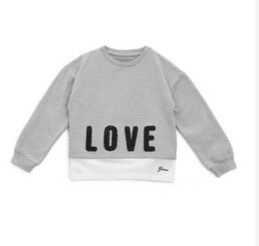 Guess K1YQ05KAS50, Kids, Girls, Gray Long Sleeve T-Shirt “Love”