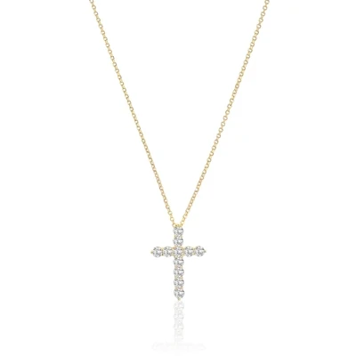 Sif Jakobs N2394-CZ-YG Women’s Gold Plated Cross Necklace