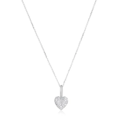 Sif Jakobs P72356-CZ Caro Silver CZ Heart Pendant Necklace