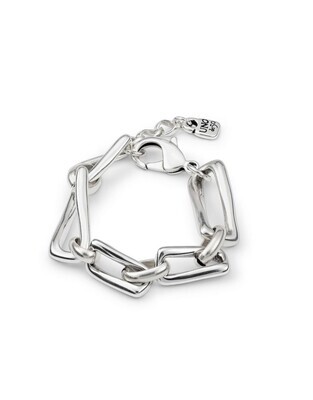 UNOde50 PUL2130MTL0000M Sterling Silver Chunky Elongated Link Bracelet