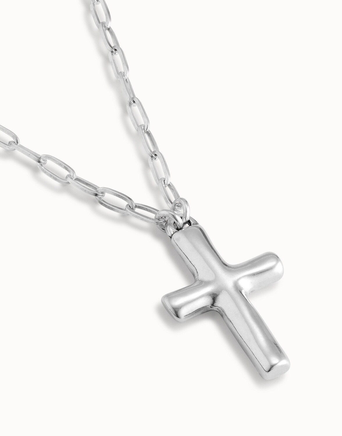 UNOde50 COL1667MTL0000U collier chaîne trombone en argent sterling avec pendentif croix - Believe