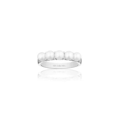 Sif Jakobs R22235-P Padua Silver Multi White Pearl Ring /