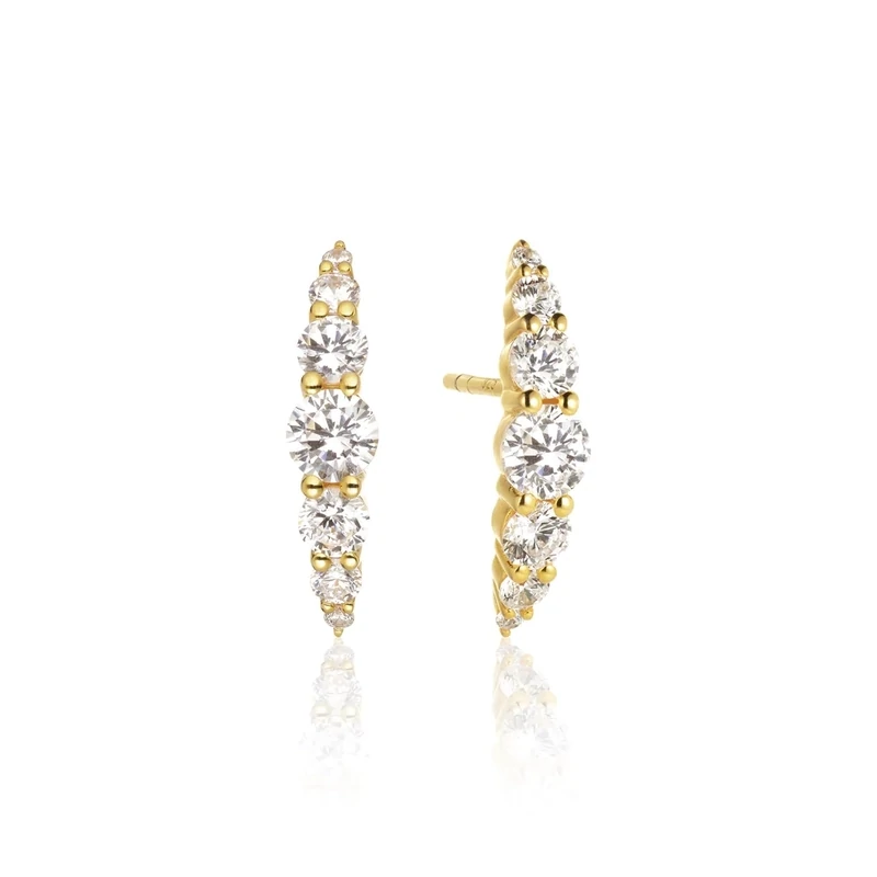 Sif Jakobs E42118-CZ-SG Women's 18k Gold-plated White Zirconia Belluno Earrings