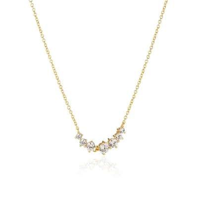 Sif Jakobs N42123-CZ-SG Women's 18k Gold-plated White Zirconia Belluno Necklace