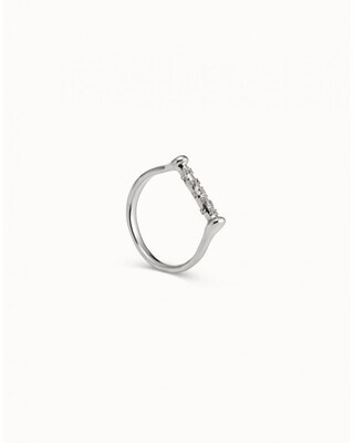 UNOde50 ANI0755MTL000 Sterling Silver CZ Bar Ring - Possession/, Size: 12