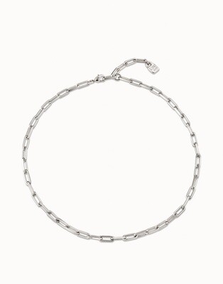 UNOde50 COL1608MTL0000U Sterling Silver Short Paperclip Link Necklace