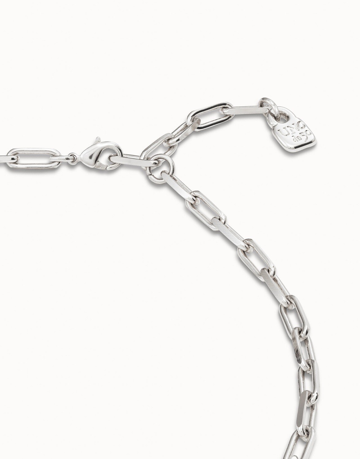 UNOde50 COL1608MTL0000U Sterling Silver Short Paperclip Link Necklace