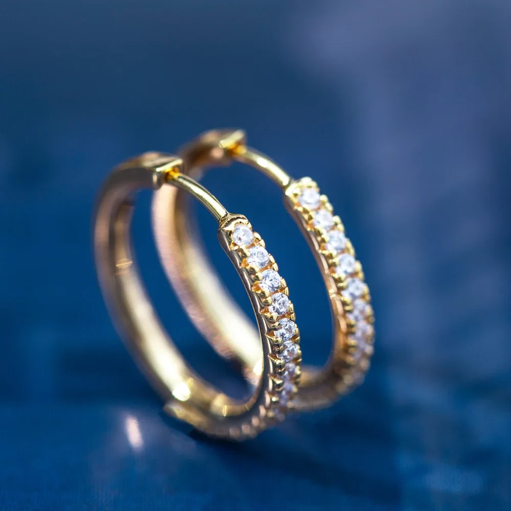 Sif Jakobs E2869-CZ(YG) Women’s Gold White CZ Ellera Grande Earrings (Small)