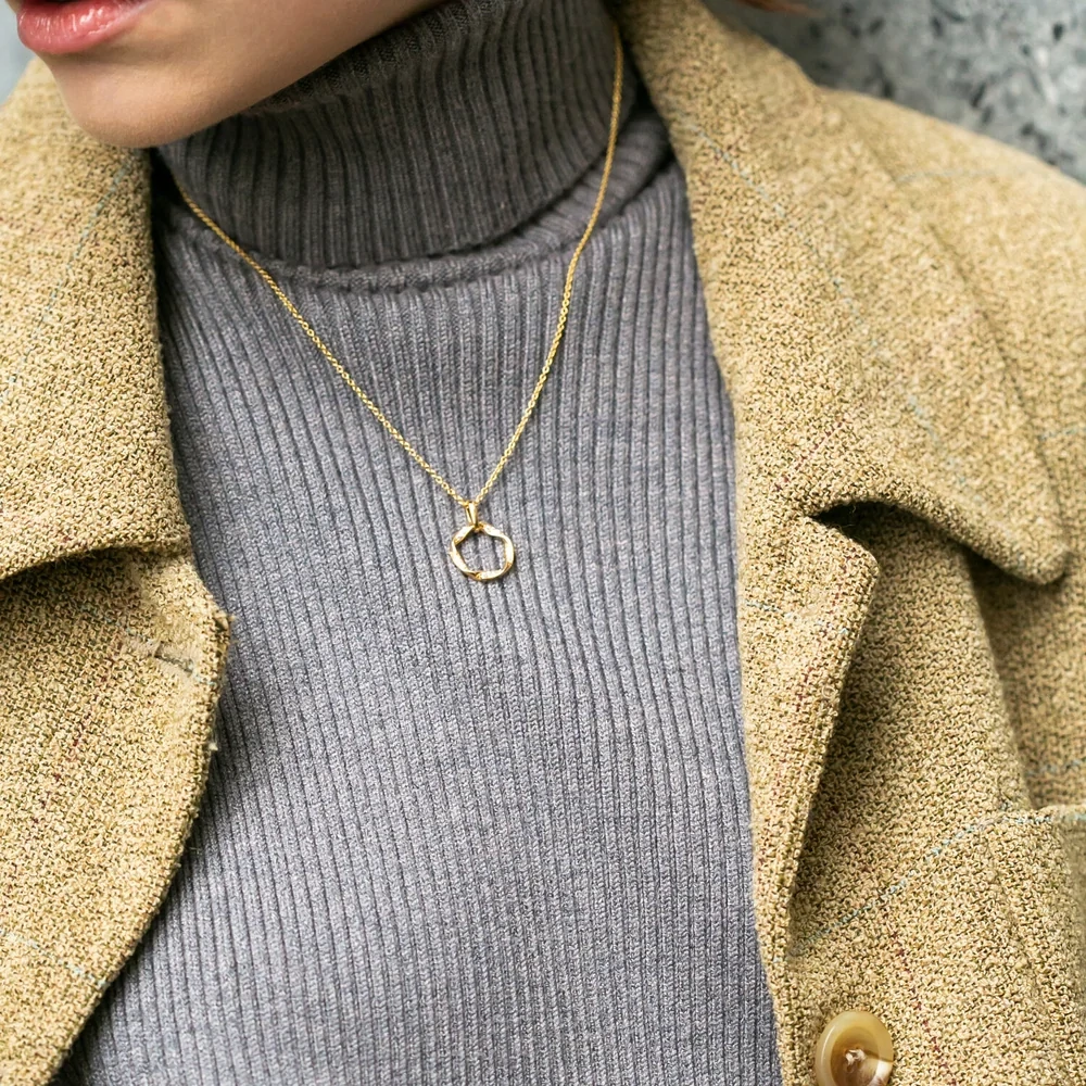 Sif Jakobs P1068-YG-45 Women's Gold Plated Cetera Pianura Piccolo Pendant Necklace
