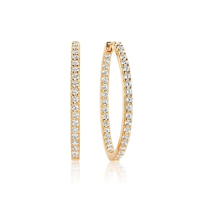 Sif Jakobs E1790-CZ(YG) Women’s 18k Gold-plated White Zirconia Bovalino Hoop Earrings