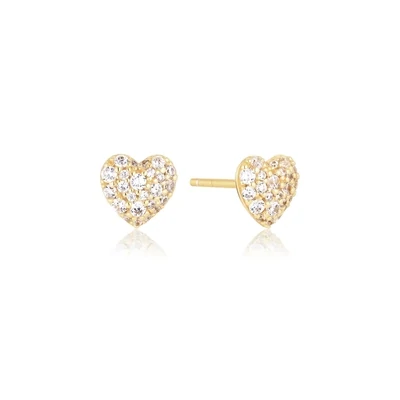 Sif Jakobs E72350-CZ-YG Caro Gold CZ Heart Stud Earrings