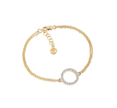 Sif Jakobs B338(1)-CZ(YG) Biella rhinestone grande gold bracelet