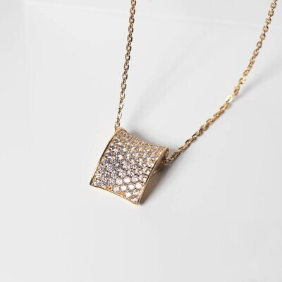 Sif Jakobs P2391-CZ-YG Women’s 18kt Gold-Plated Felline Concavo Pendant Necklace