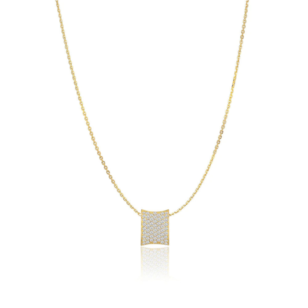 Sif Jakobs P2391-CZ-YG Women’s 18kt Gold-Plated Felline Concavo Pendant Necklace
