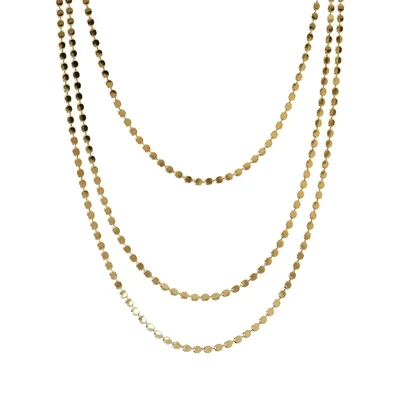Etrusca WSET00704.YG Women’s 18 Kt Plated Gold Flat Chain Necklace