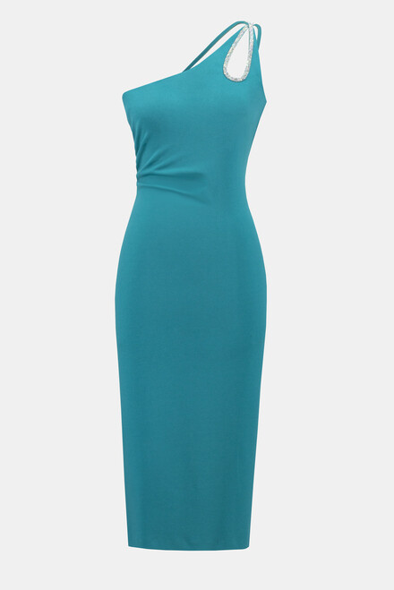 Joseph Ribkoff 242708 Women's SL One Shoulder Rhinestone Dress – Ocean Blue