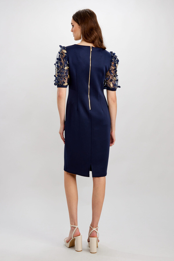 Frank Lyman 248319 Women's 1/2 SLV Knit Dress – Midnight- Gold