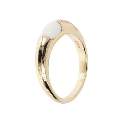 Etrusca WSET00684.WA Golden Hammered Ring with Oval Briolette 18Kt Plated