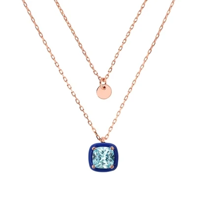 Bronzallure WSBZ02184.BLU-AQ Women’s Golden Rose/ 18Kt Plated AQUAMARINE