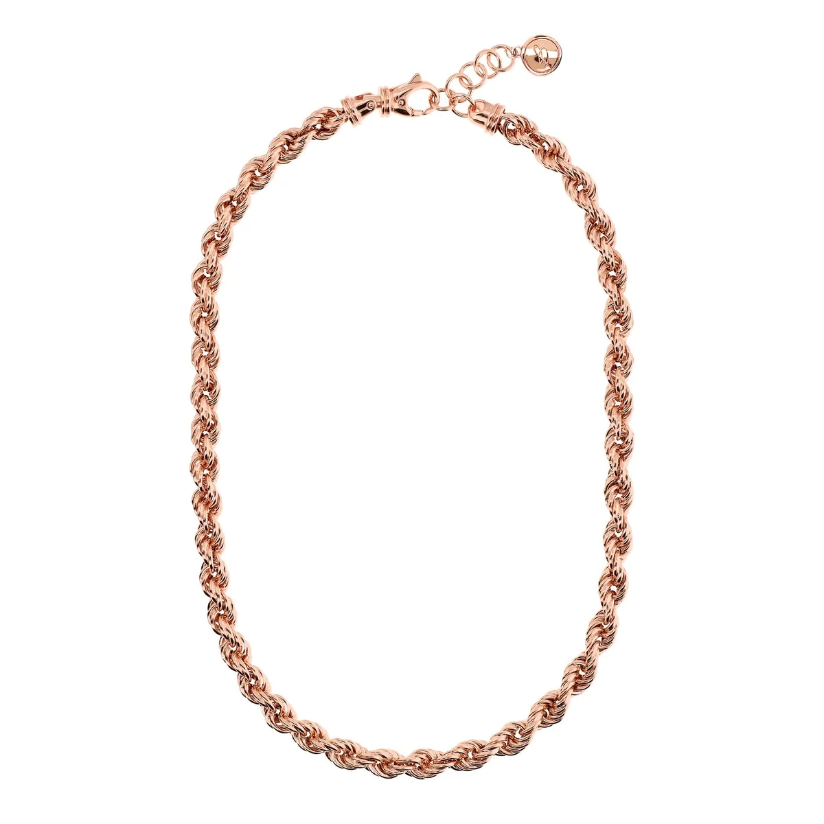 Bronzallure WSBZ02186.R Women’s Golden Rose Rope Chain Necklace/ 18Kt Plated