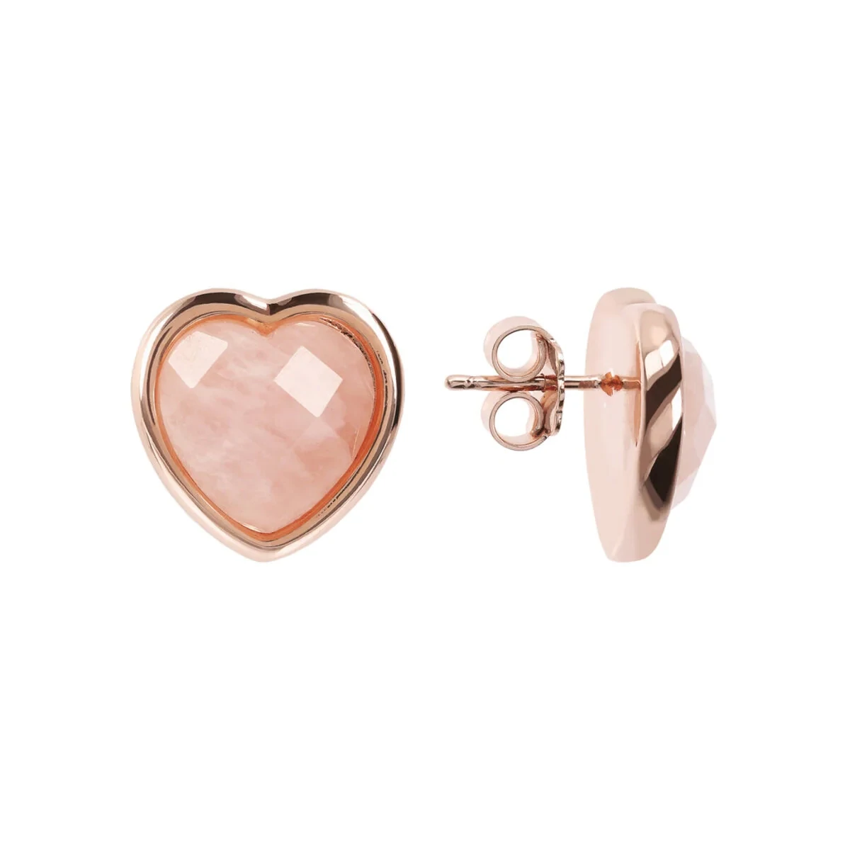 Bronzallure WSBZ01563.PM Golden Rose Heart Earrings 18Kt Plated – Pink