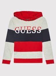 Guess L2RQ00KA6R0 Boys Red Blue White and Grey Hoodie