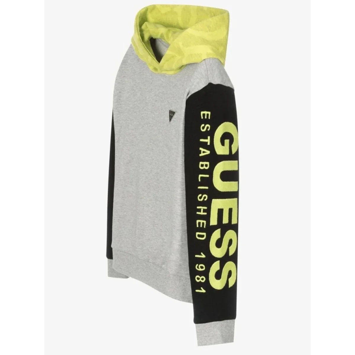 Guess N2YQ04KA6R0 Boy’s Long Sleeve Hoodie – Light Stone Heather