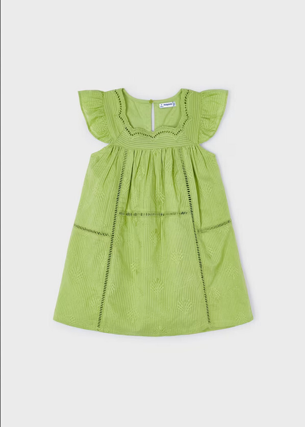 Mayoral 3930 Girl's Cap Sleeve Embroidered Dress