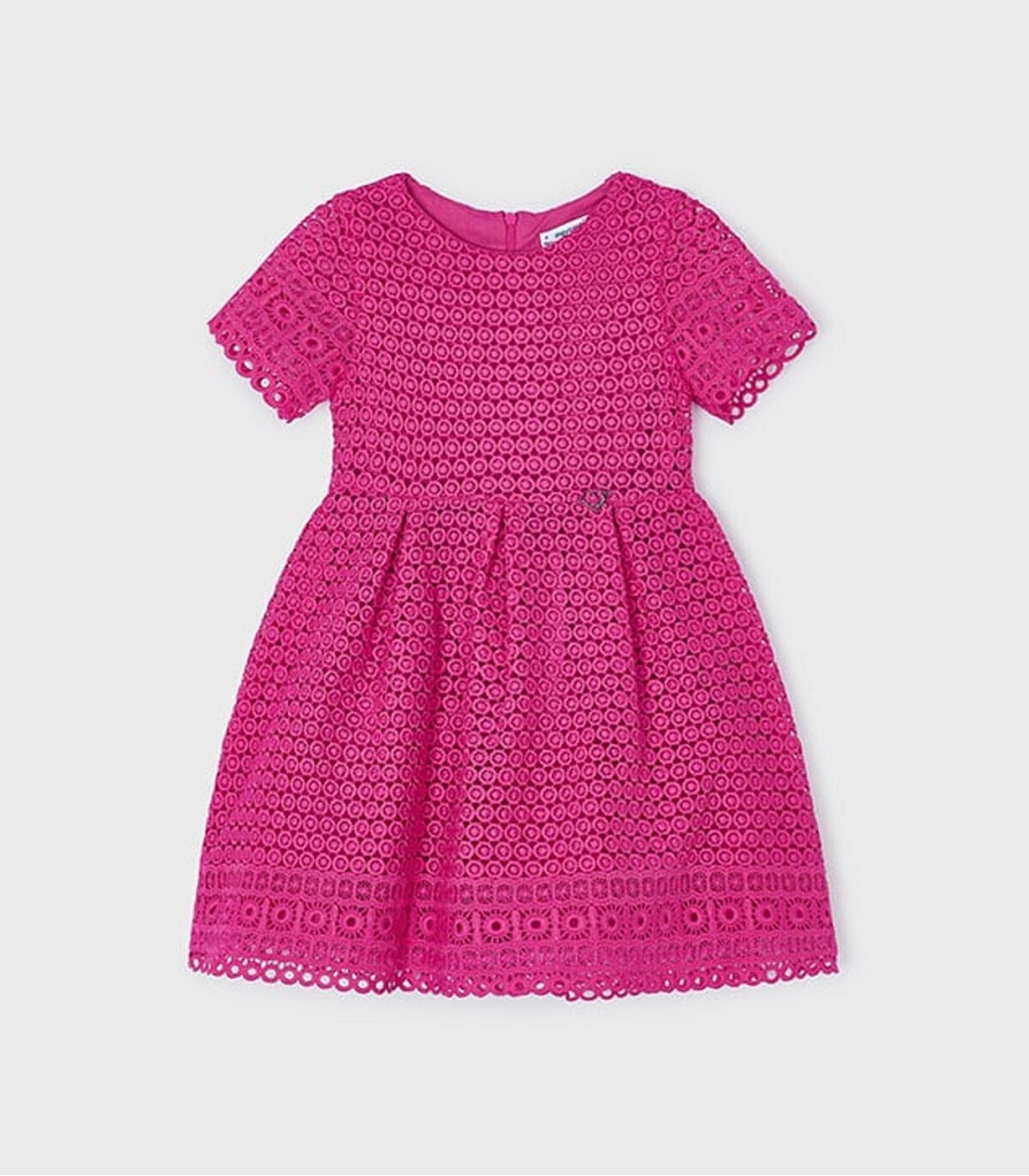 Mayoral 3918 Girl's Short Sleeve Embroidered Eyelet Dress