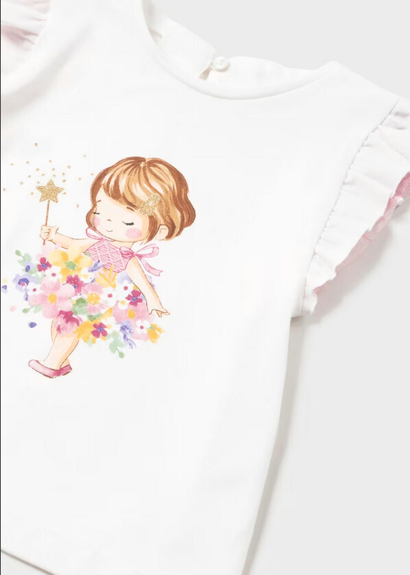 Mayoral 1005/1981 Baby Girl's Short Sleeve Fairy T-Shirt & Tulle Skirt Set 2PC