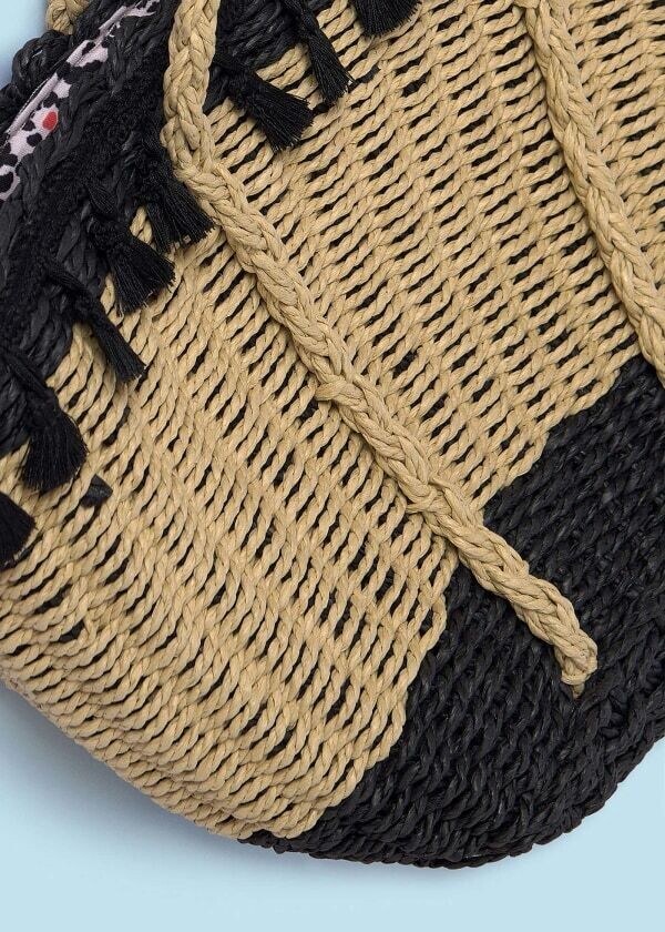Mayoral 10748 Girl's OS Raffia Bag – Negro