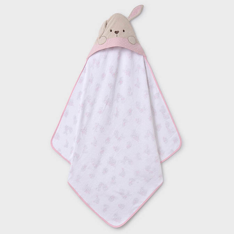 Mayoral 9462 Baby Girl's OS Hooded Bunny Bath Towel/ ROSA BABY