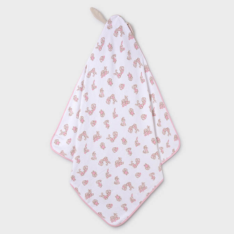 Mayoral 9462 Baby Girl's OS Hooded Bunny Bath Towel – Rosa Baby