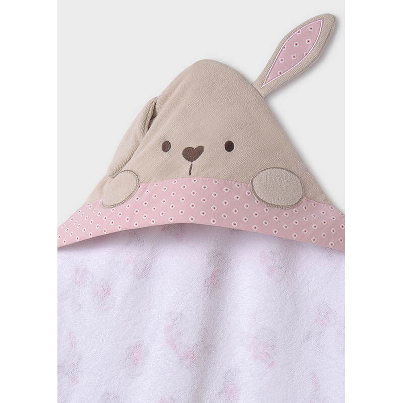 Mayoral 9462 Baby Girl's OS Hooded Bunny Bath Towel – Rosa Baby
