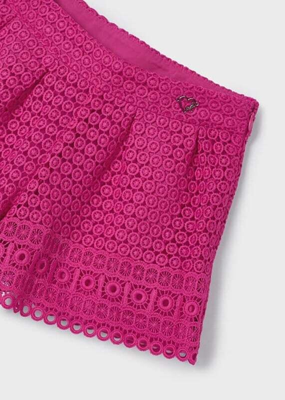 Mayoral 3908 Girl's Guipure Lace Shorts