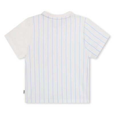 Hugo Boss J50606/10P Baby Boy's SS Striped T-Shirt w/ Pocket/ WHITE