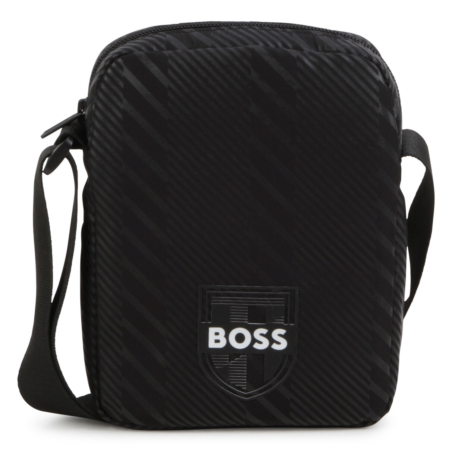 Hugo Boss J50968/09B Men's OS Crest Logo Satchel Bag/ BLACK