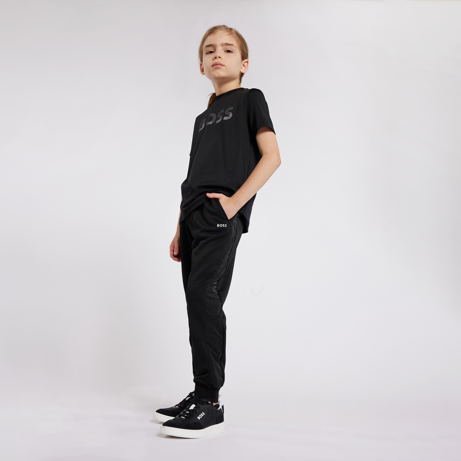 Hugo Boss J50858/09B Boy's Trainer Shoes – Black