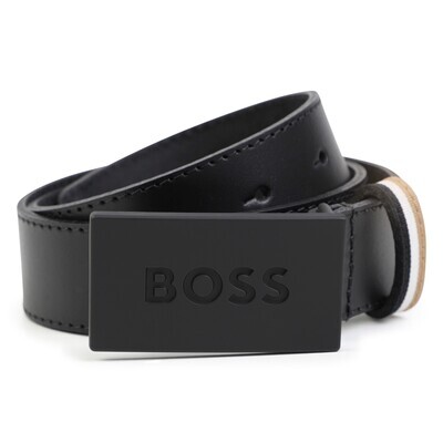 Hugo Boss J50956 Boy's "BOSS" Buckle Leather Belt/