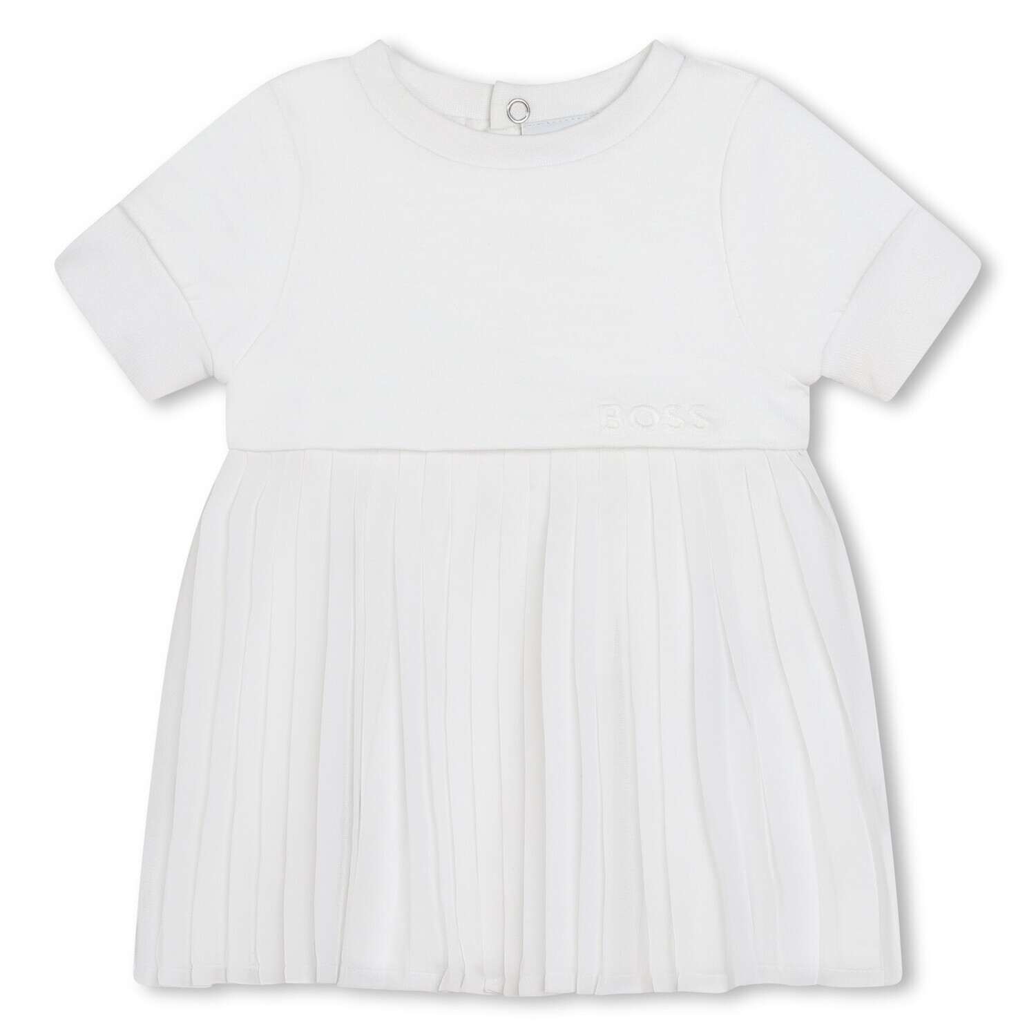 Hugo Boss J50811 Girl's Short Sleeve Pleated Dress