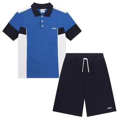 Hugo Boss J50753 Boy's Short Sleeve Polo Shirt & Shorts Set 2PC